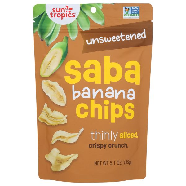 SUN TROPICS: Unsweetened Saba Banana Chips, 5.1 oz