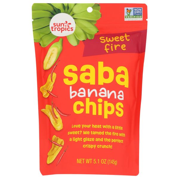 SUN TROPICS: Chips Banana Sweet Chilli, 5.1 OZ