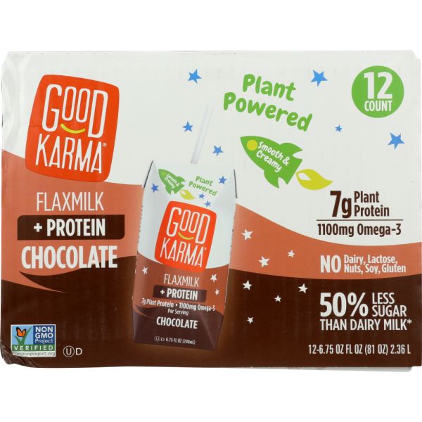 GOOD KARMA: Chocolate Flaxmilk Protein 12 Pack, 81 fo