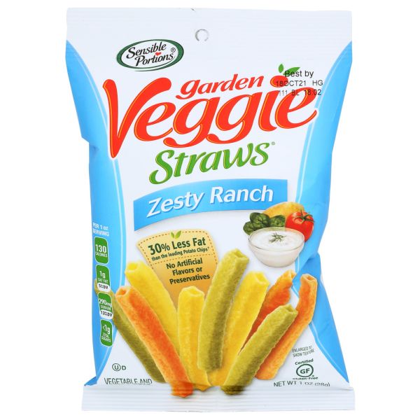 SENSIBLE PORTIONS: Zesty Ranch Veggie Straws, 1 oz