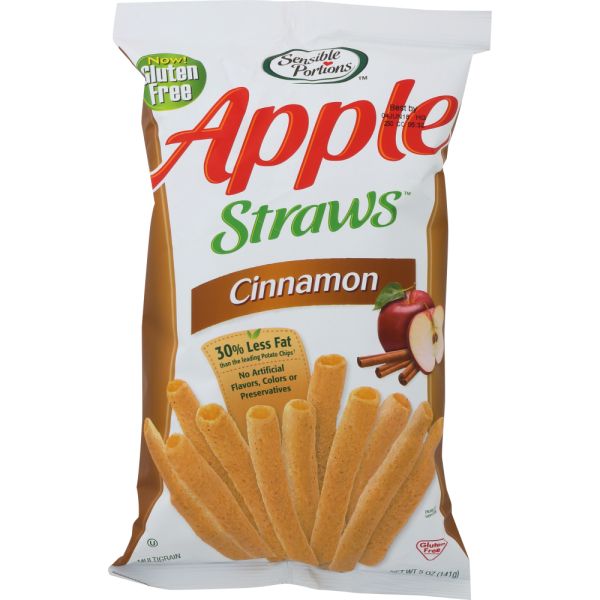 SENSIBLE PORTIONS: Straw Cinnamon Apple, 5 oz