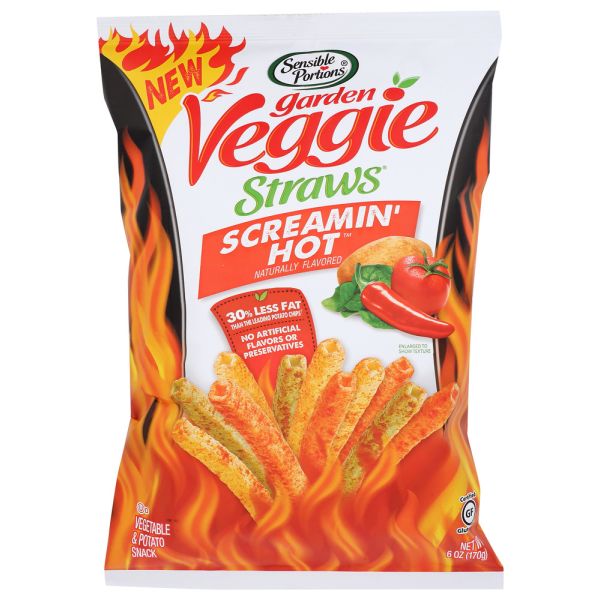 SENSIBLE PORTIONS: Veggie Straws Screamin Hot, 6 oz