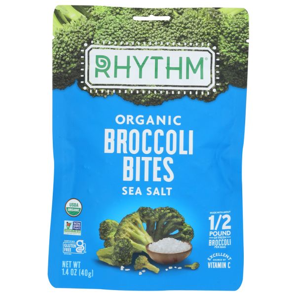 RHYTHM SUPERFOODS: Bites Broccoli Sea Salt, 1.4 oz
