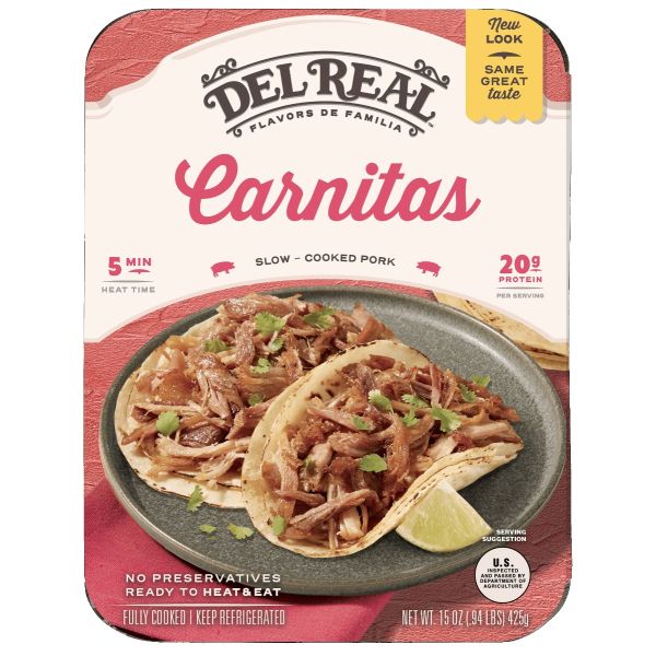 DEL REAL FOODS: Carnitas Slow-Cooked Pork, 15 oz