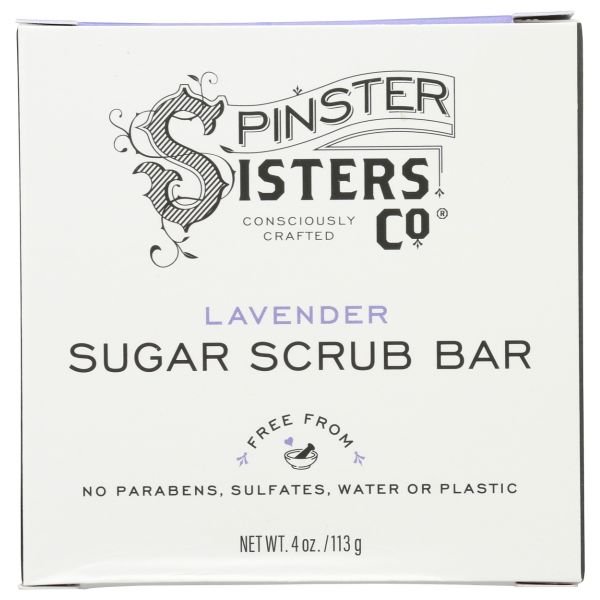 SPINSTER SISTERS CO: Bar Sugar Scrub Lavender, 4 OZ