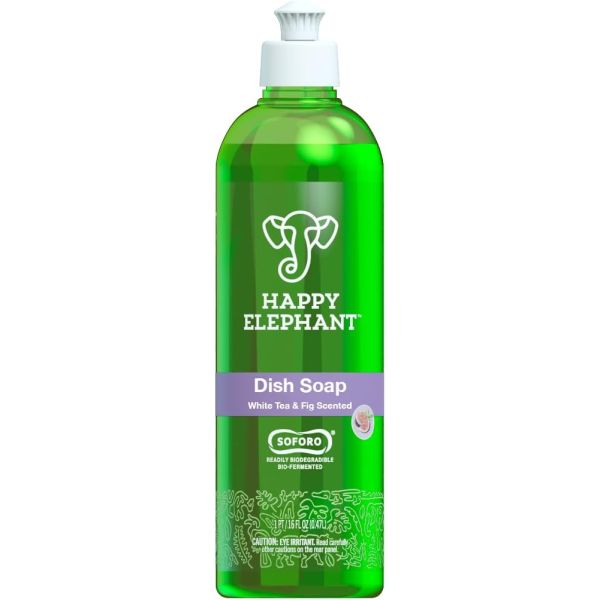HAPPY ELEPHANT: Dish Soap White Tea Fig, 16 fo