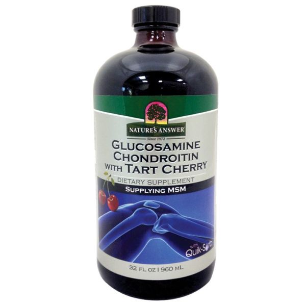 NATURES ANSWER: Glucosamine and Chondroitin with Tart Cherry, 32 oz