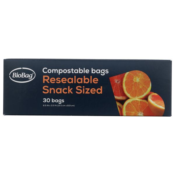 BIOBAG: Snack Size Resealable Bags, 30 bg