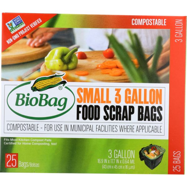 BIOBAG: Small 3 Gallon Food Scrap Bags, 25 pc