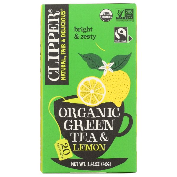 CLIPPER: Organic Green Tea And Lemon, 1.41 oz