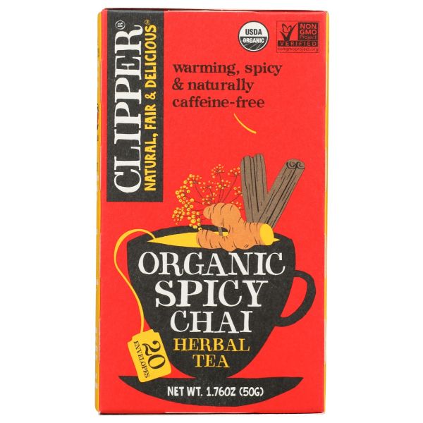 CLIPPER: Organic Spicy Chai Herbal Tea, 1.76 oz