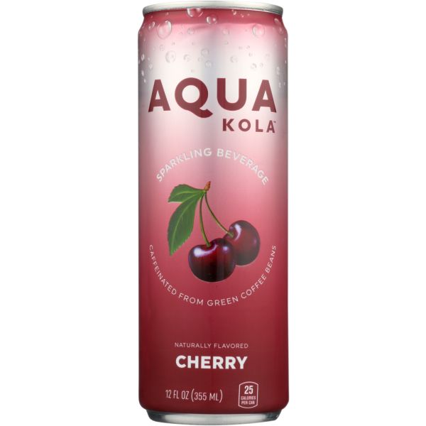 AQUA KOLA: Beverage Sparkling Cherry, 12 oz