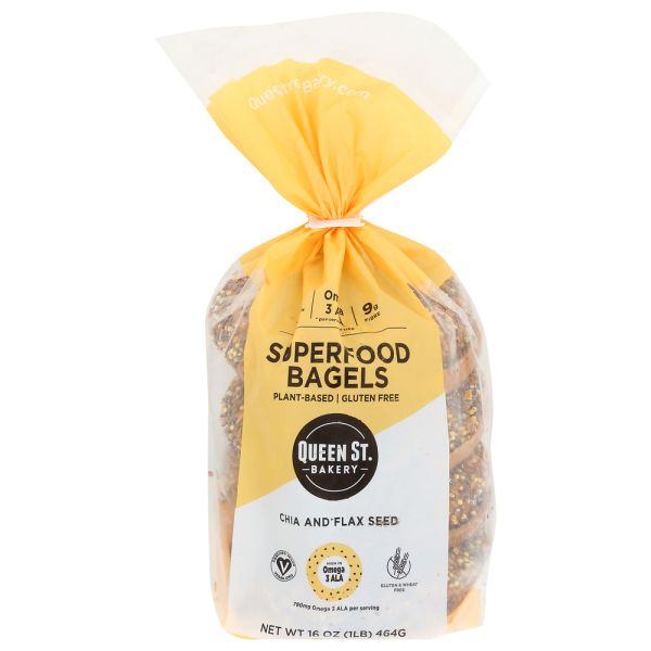 QUEEN STREET BAKERY: Chia and Flax Seed Superfood Bagels, 16.37 oz
