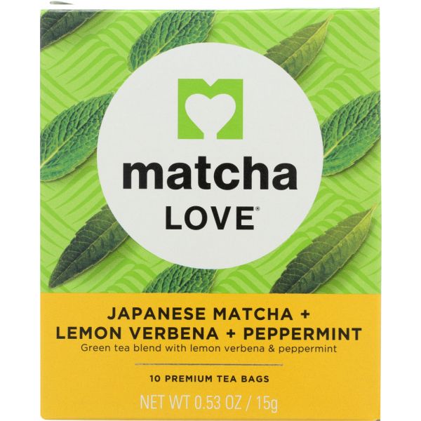 MATCHA LOVE: Japanese Matcha Plus Lemon Verbena Plus Peppermint, 0.53 oz