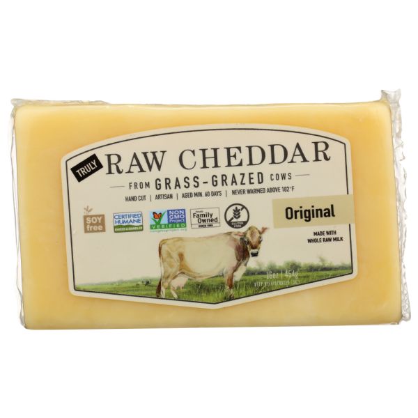 ORGANIC PASTURES: Raw Cheddar Grass-Grazed, 16 oz