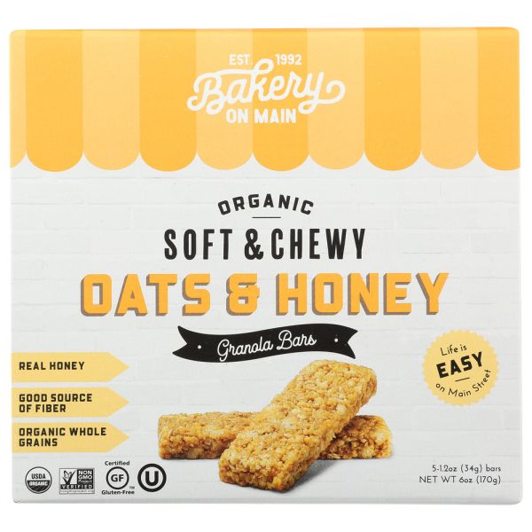 BAKERY ON MAIN: Oats & Honey Granola Bar, 6 oz