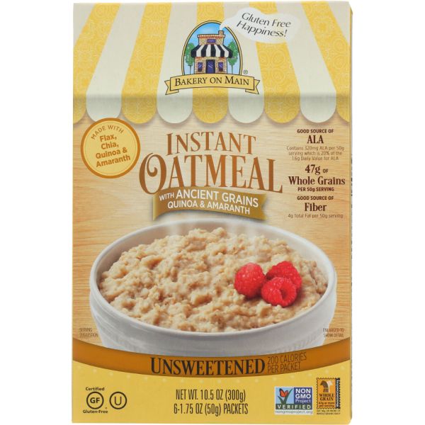 BAKERY ON MAIN: Traditional Flavor Instant Oatmeal Unsweetened 6 Count, 10.5 oz