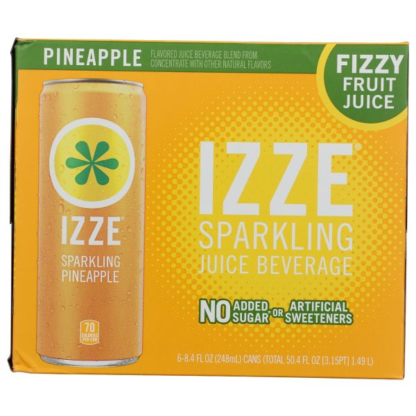 IZZE BEVERAGE: Sparkling Pineapple Juice 6pk, 50.4 fo