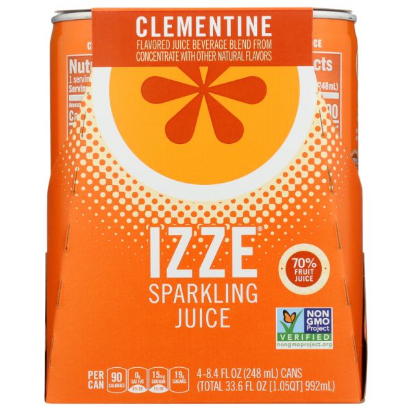 IZZE BEVERAGE: Juice 4Pk Sparkling Clementine, 33.6 FO