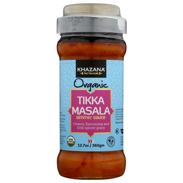 KHAZANA: Organic Tikka Masala Simmer Sauce With Spice Cap, 12.7 oz