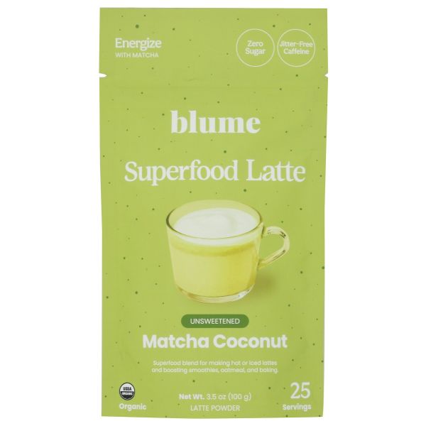 BLUME: Superfood Latte Powder Matcha Coconut Blend, 3.5 oz
