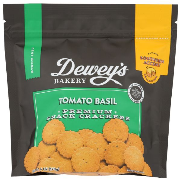 DEWEYS: Crackers Tomato Basil Snk, 6 oz