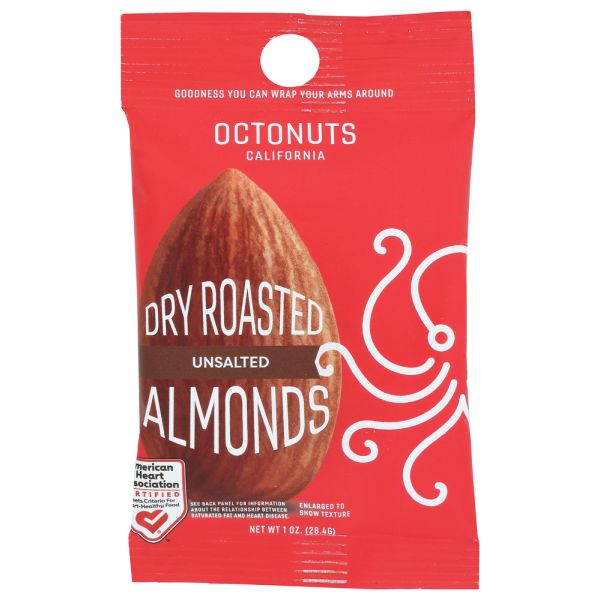 OCTONUTS: Dry Roasted Unsalted Almonds, 1 oz