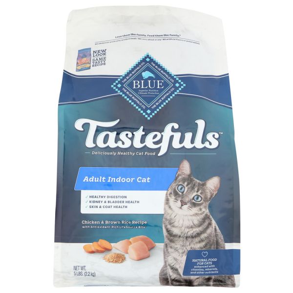 BLUE BUFFALO: Indoor Health Adult Cat Food Chicken and Brown Rice Recipe, 5 lb