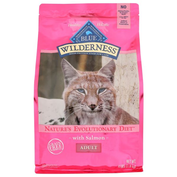 BLUE BUFFALO: Wilderness Adult Cat Food Salmon Recipe, 4 lb