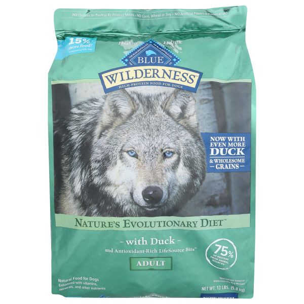 BLUE BUFFALO: Dog Food Adlt Dck Wldrns, 13 LB