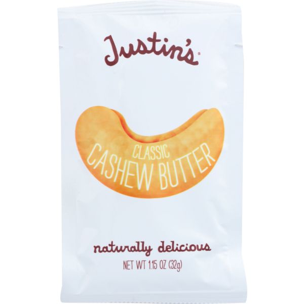 JUSTINS: Classic Cashew Butter Squeeze Pack, 1.15 oz