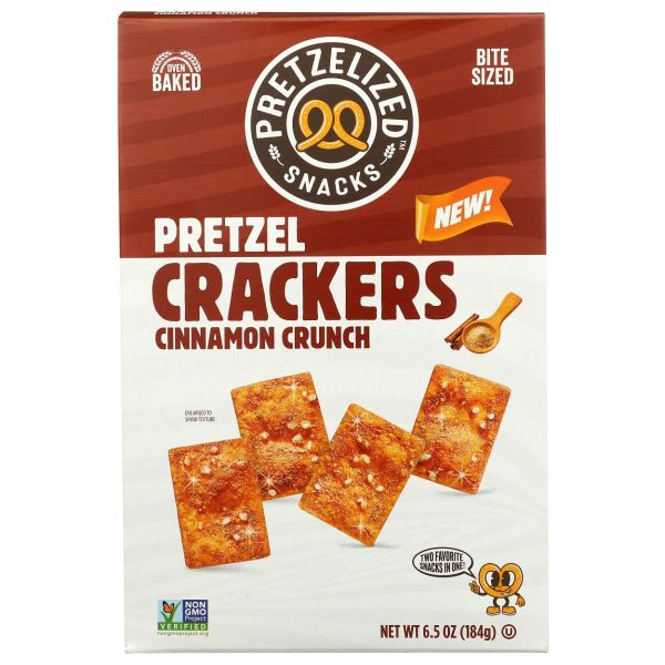 PRETZELIZED SNACKS: Cinnamon Crunch Pretzel Crackers, 6.5 oz