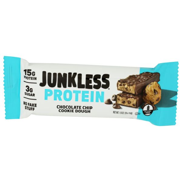 JUNKLESS: Chocolate Chip Cookie Dough Protein Bar, 1.9 oz