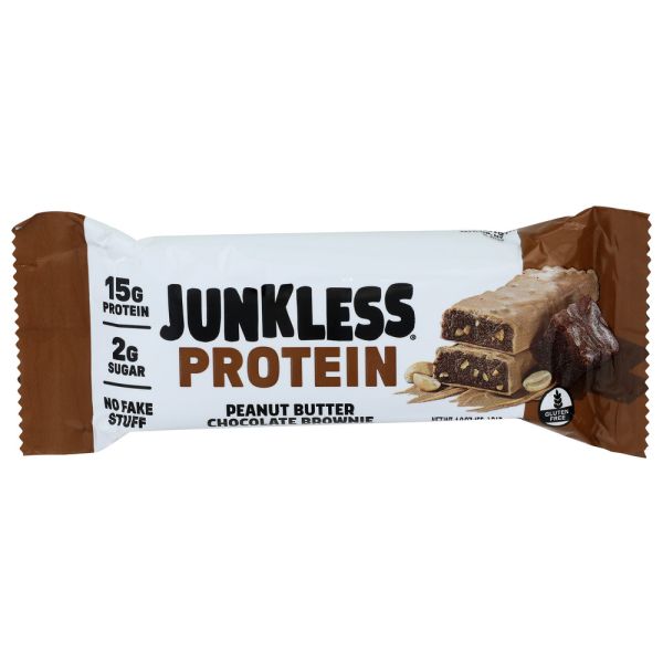 JUNKLESS: Peanut Butter Chocolate Brownie Protein Bar, 1.9 oz