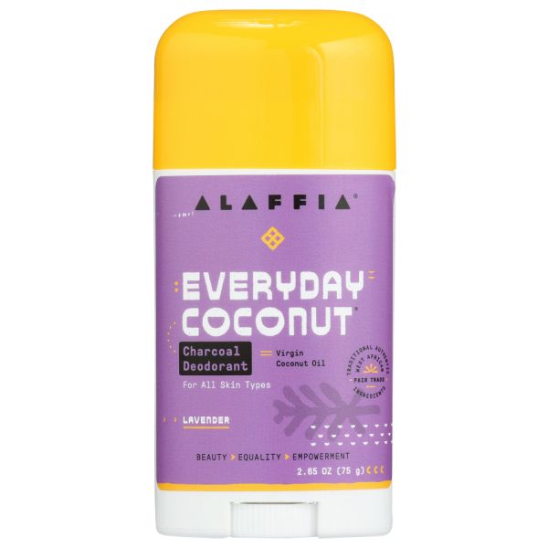 ALAFFIA: Everyday Coconut Charcoal Deodorant Lavender, 2.65 oz