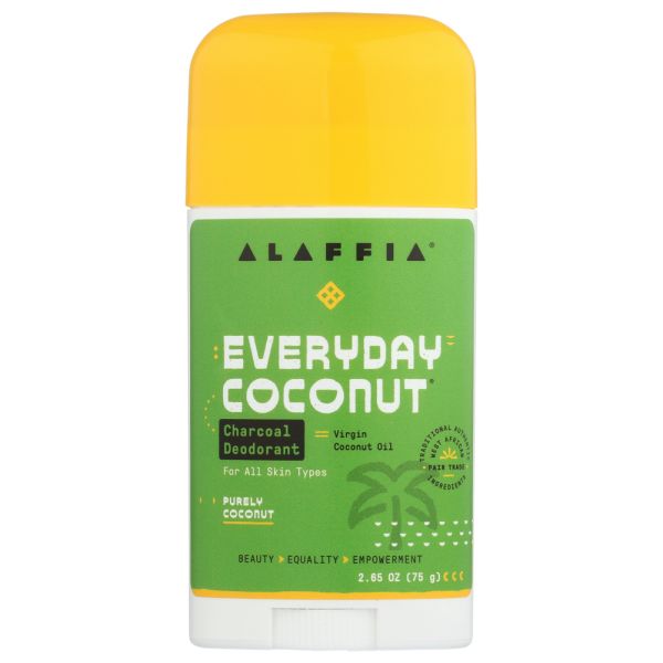 ALAFFIA: Everyday Coconut Charcoal Deodorant Purely Coconut, 2.65 oz