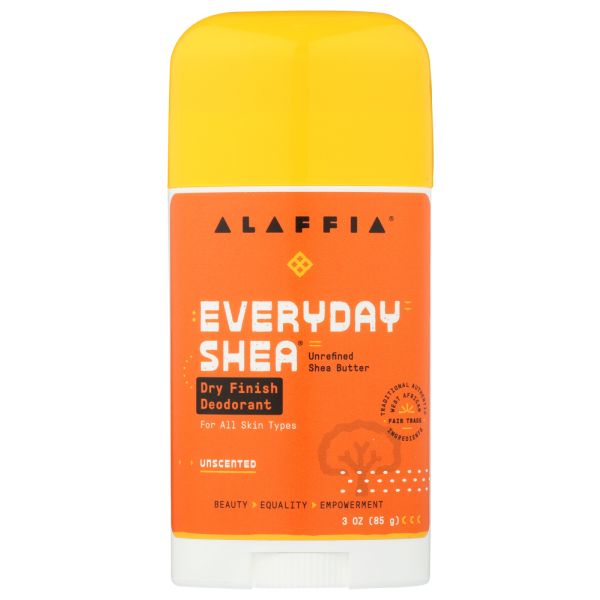 ALAFFIA: Everyday Shea Dry Finish Deodorant Unscented, 3 oz
