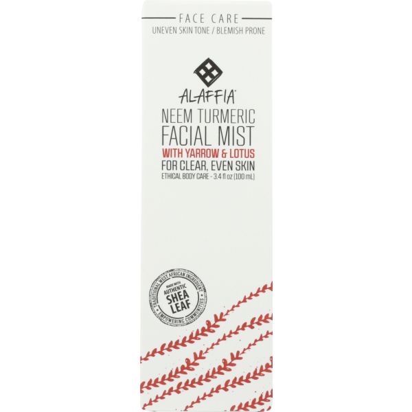 ALAFFIA: Neem Turmeric Facial Mist, 3.4 fl oz