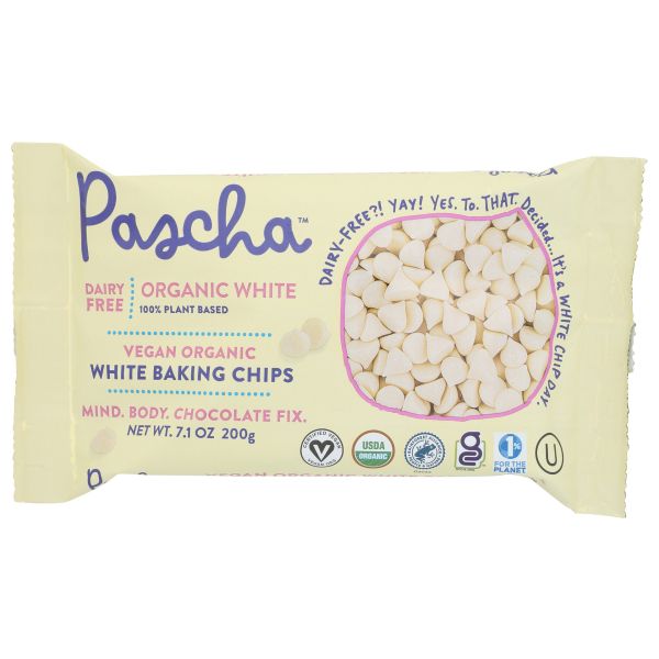 PASCHA: Rice Milk White Chocolate Baking Chips, 7 Oz