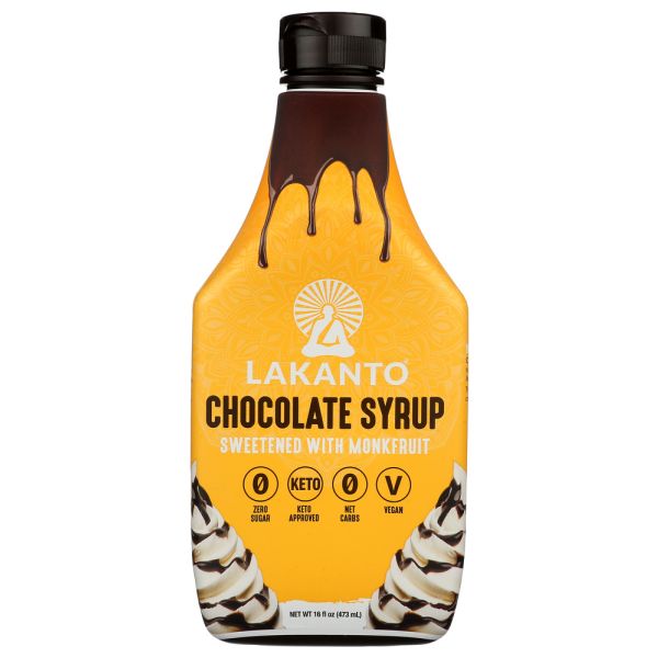 LAKANTO: Sugar Free Chocolate Syrup, 16 fo