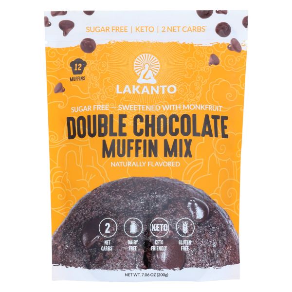 LAKANTO: Double Chocolate Muffin Mix, 7.06 oz