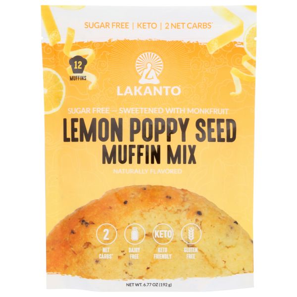 LAKANTO: Lemon Poppy Seed Muffin Mix, 6.77 oz