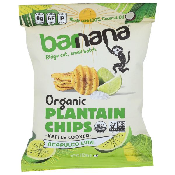 BARNANA: Acapulco Lime Plantain Chips, 2 oz