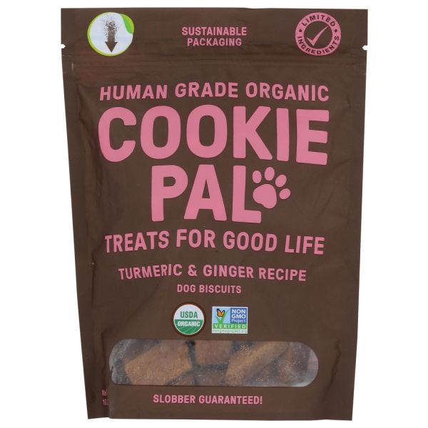 COOKIE PAL: Organic Turmeric & Ginger Recipe Dog Biscuits, 10 oz
