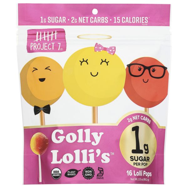 PROJECT 7: Lollipops Golly Low Sugar, 3.5 oz