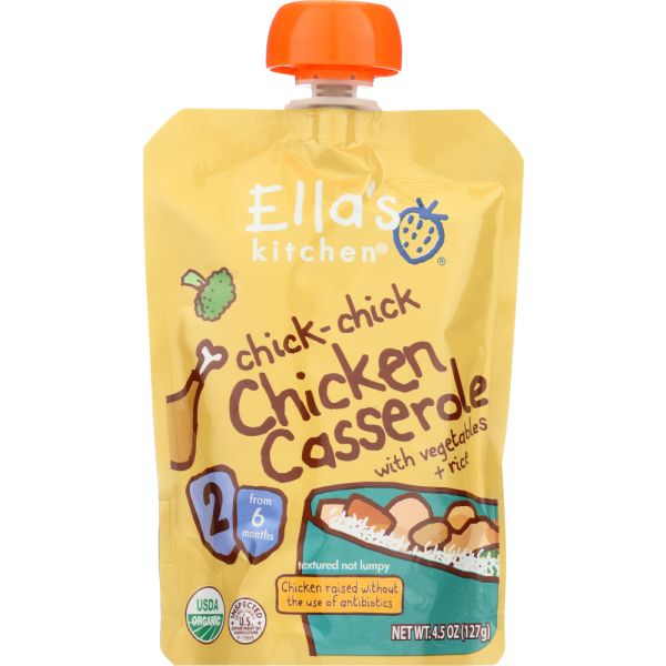 ELLAS KITCHEN: Baby Stage 2 Chicken Casserole with Vegetables, 4.5 oz
