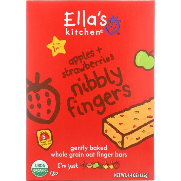 ELLAS KITCHEN: Nibbly Fingers Strawberry and Apples, 4.4 oz