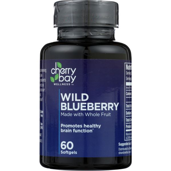 CHERRY BAY WELLNESS: Wild Blueberry Supplement Softgels, 60 sg