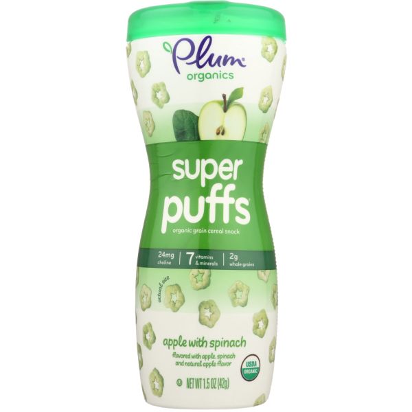 PLUM ORGANICS: Puffs Super Spinach Green Apple, 1.5 oz