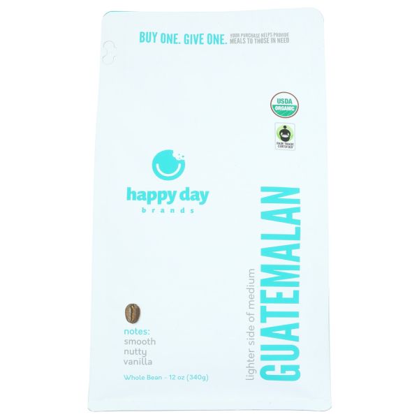 HAPPY DAY BRANDS: Coffee Guatemalan Whle Bn, 12 OZ